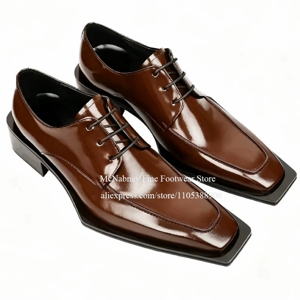 Men'S Formal Party Wear Shoes - Spike Studs Leather Dress Shoes Lace