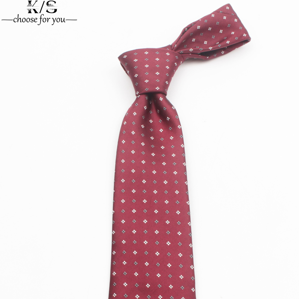Men's Tie 8cm Stripe Dot Neckt - огляд і ціна Men Formal Wear Red