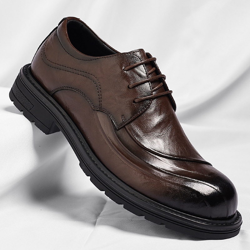 Brown Burnished Genuine Leathe - огляд і ціна Men Formal Wear Brown
