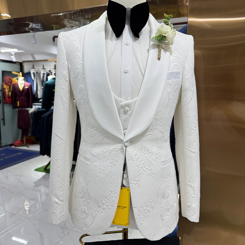 Men Wedding Suit White 3 Piece - огляд і ціна Men Formal Wear For Wedding
