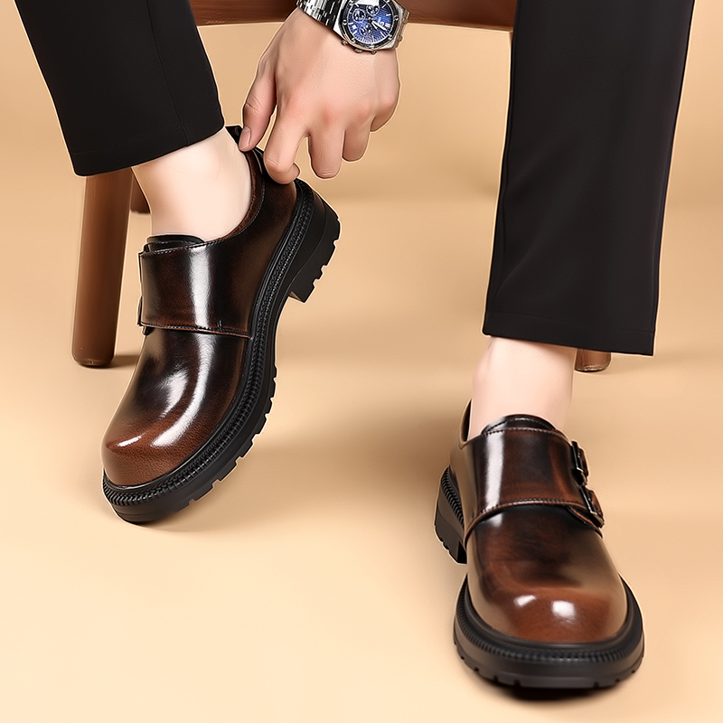 Retro Brown Men's Leather Casu - огляд і ціна Men Formal Wear Brown