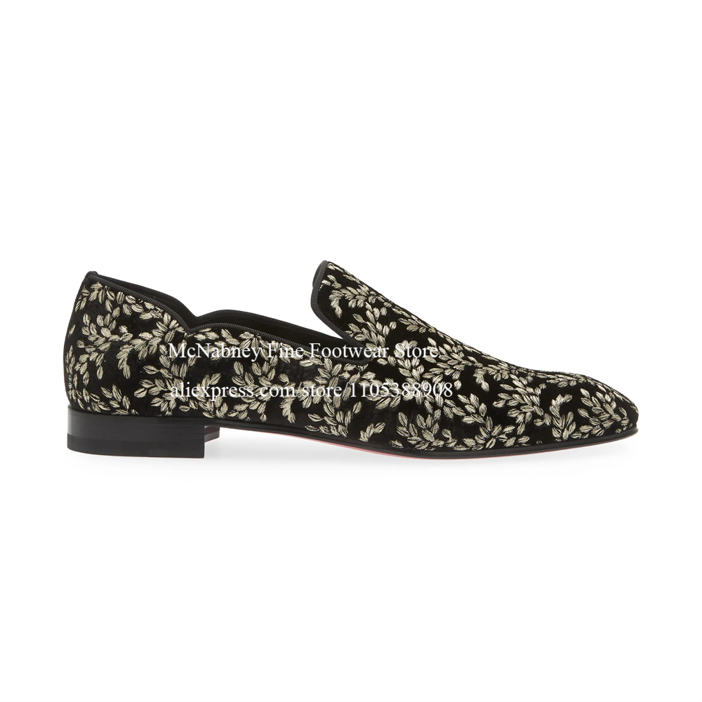 Black Silk Velvet Slip On Loaf - огляд і ціна Men'S Formal Party Wear Shoes