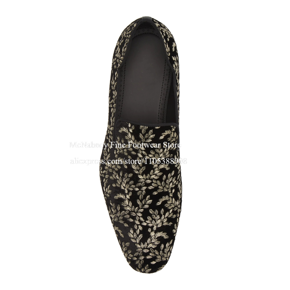 Black Silk Velvet Slip On Loaf - огляд і ціна Men'S Formal Party Wear Shoes