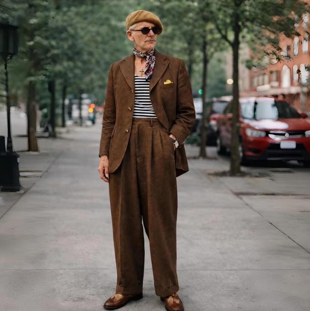 Brown Linen Men Suits 2 Pieces - огляд і ціна Men Formal Wear Brown
