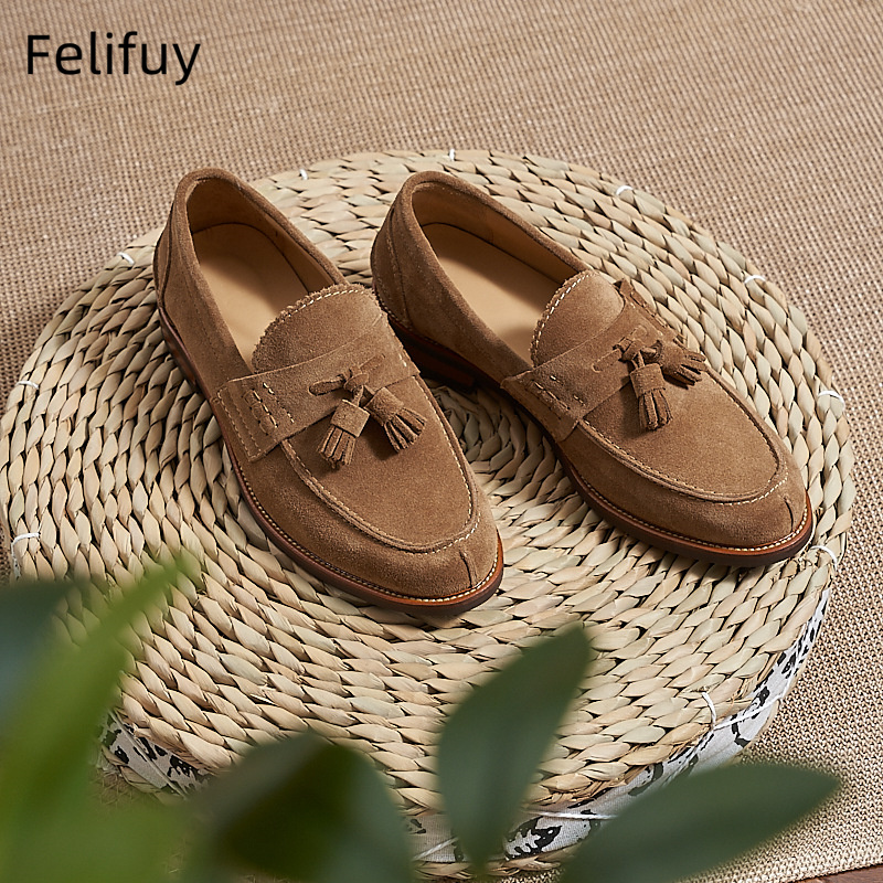 New Brown Men Flat Loafers Cow - огляд і ціна Men Formal Wear Brown