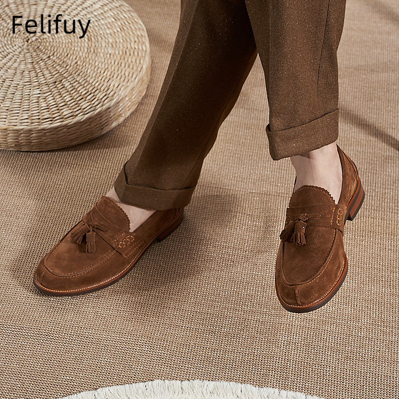 New Brown Men Flat Loafers Cow - огляд і ціна Men Formal Wear Brown