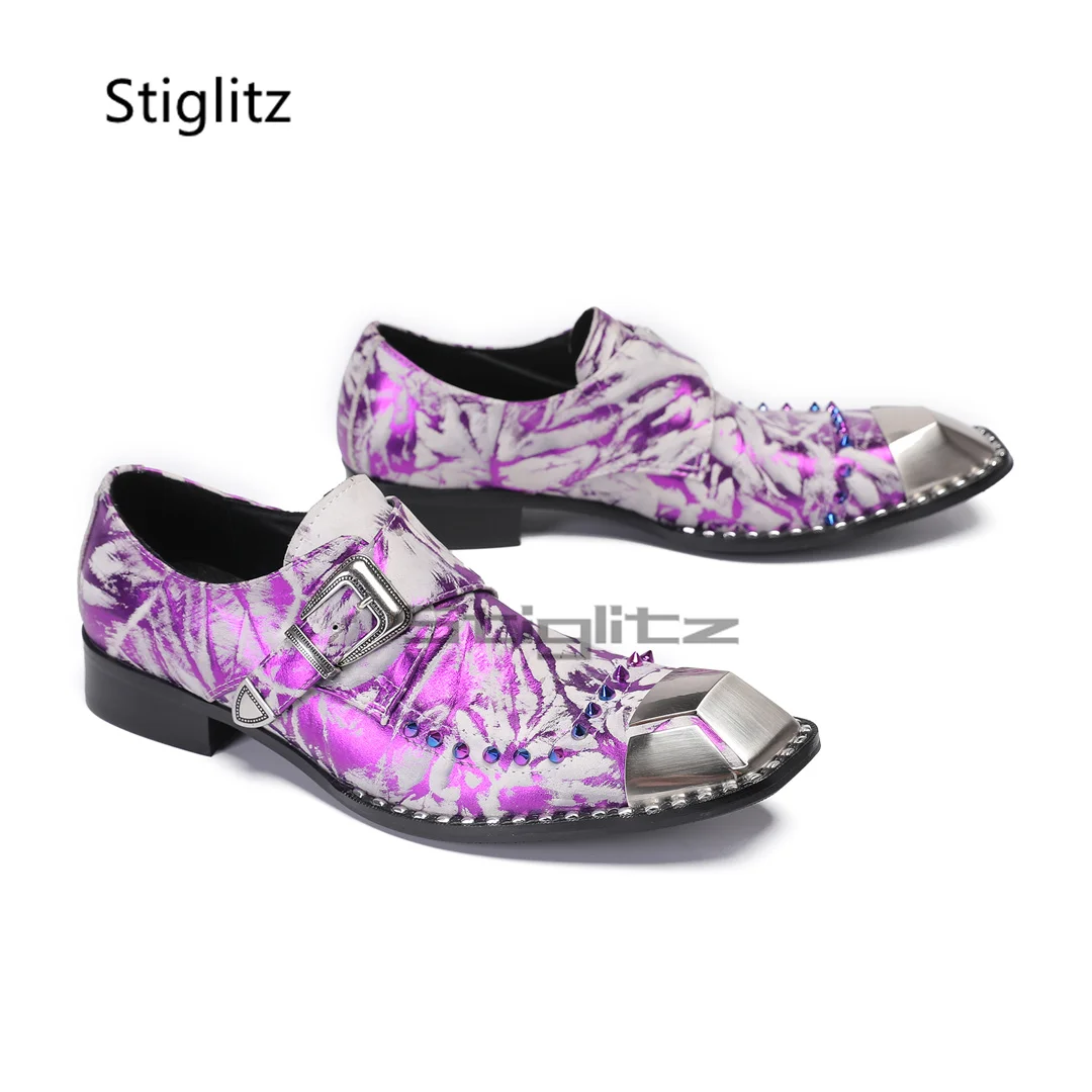 Purple Prints Genuine Leather  - огляд і ціна Men'S Formal Party Wear Shoes