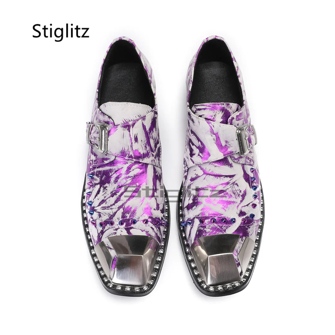 Purple Prints Genuine Leather  - огляд і ціна Men'S Formal Party Wear Shoes