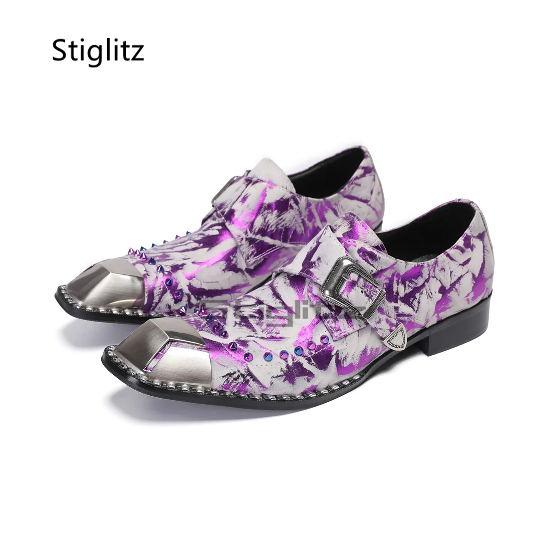 Purple Prints Genuine Leather  - огляд і ціна Men'S Formal Party Wear Shoes
