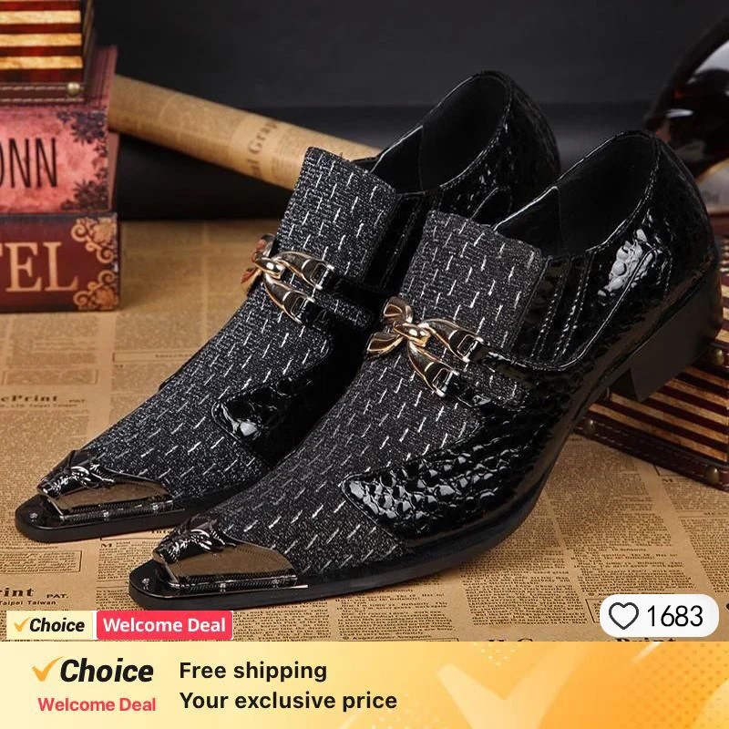 Spring and Autumn Crocodile Li - огляд і ціна Men'S Formal Party Wear Shoes